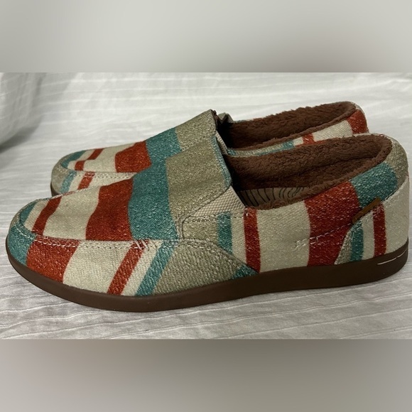 REEF COAST COZY MEN’S STRIPED TOWEL CASUAL SLIP ON SHOES SIZE 8 - Picture 4 of 8